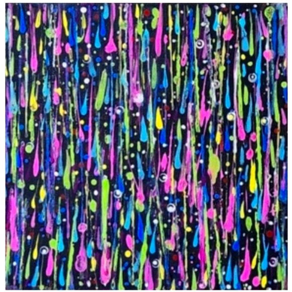 Hand Crafted Other - Hand Crafted Textured Abstract Design 12x12 Inches Canvas Picture